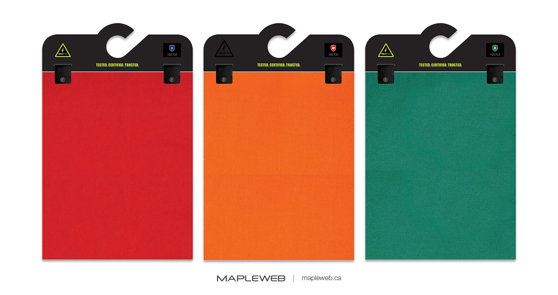 Daletec Brand design Vancouver by Mapleweb Sample of Green Red and Orange